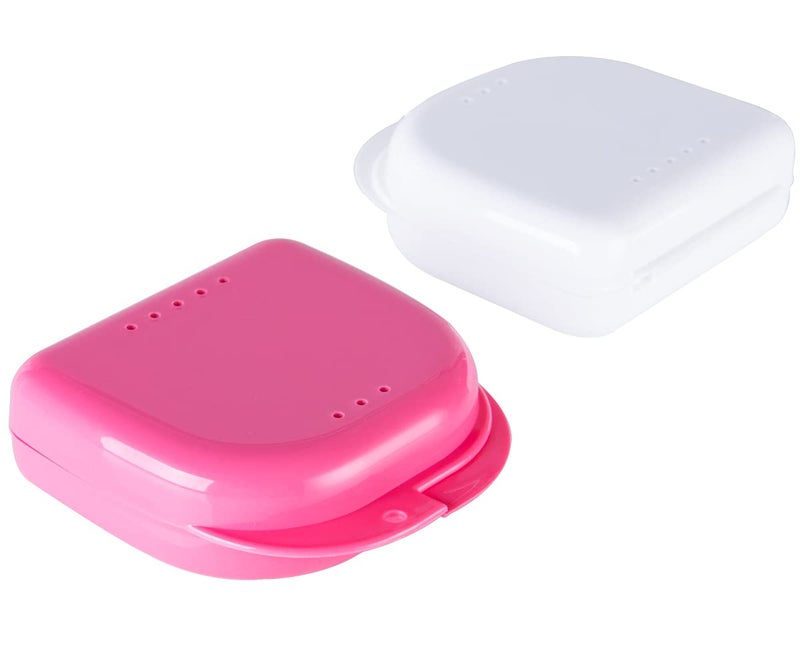 Ocircle Retainer Case with Mirror, Mouth Guard Case, Orthodontic Dental Retainer Box, Denture Storage Container, Comes with a free small brush, 2 Pieces - Image 5